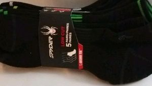 Spyder - Men's Low Cut Socks - 5 Pairs - Black New